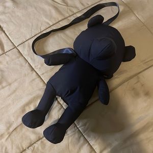 Black cross body teddy bear bag